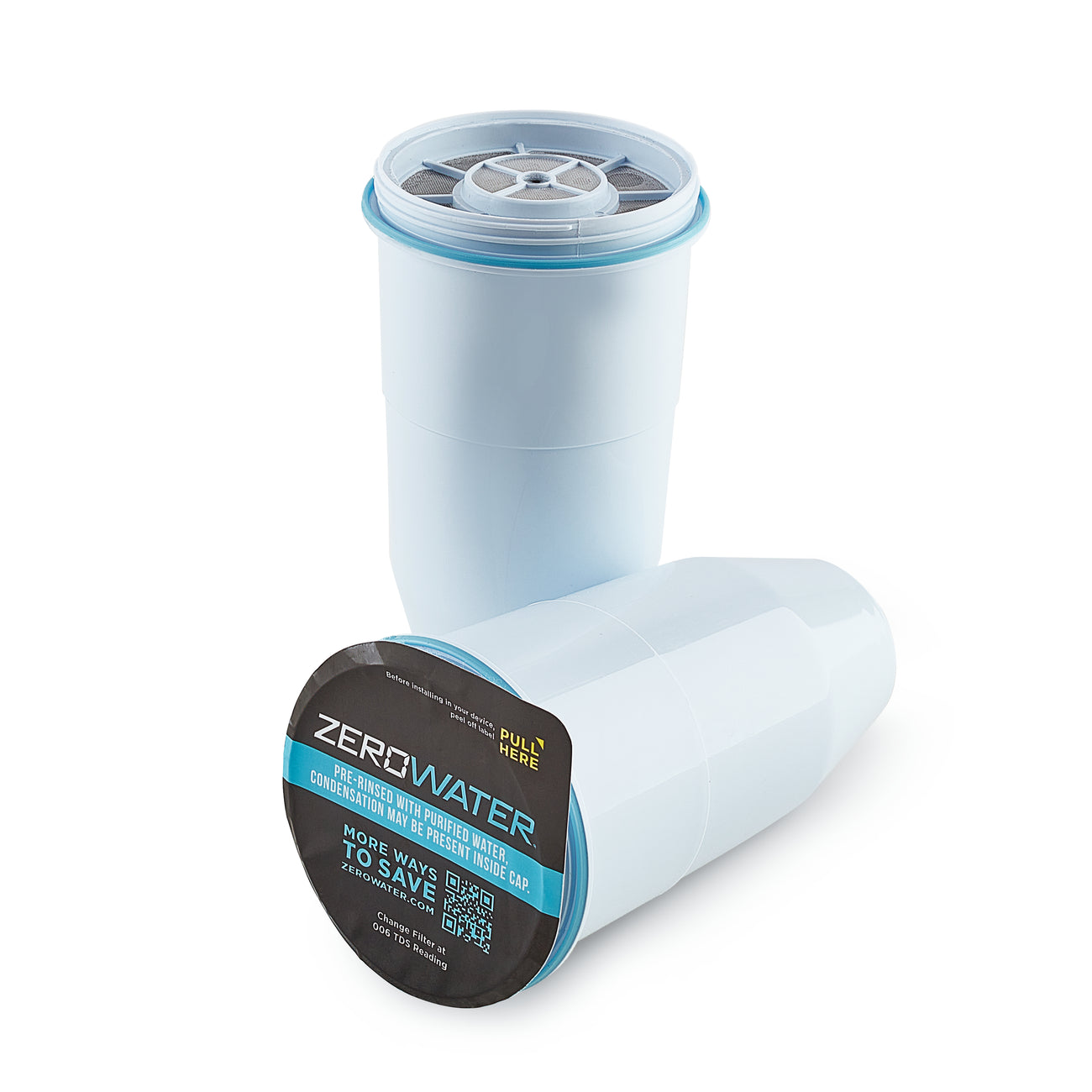 5 stage replacement filters 2 pack filter with one standing  up and 1 filter lying down with yogurt lid